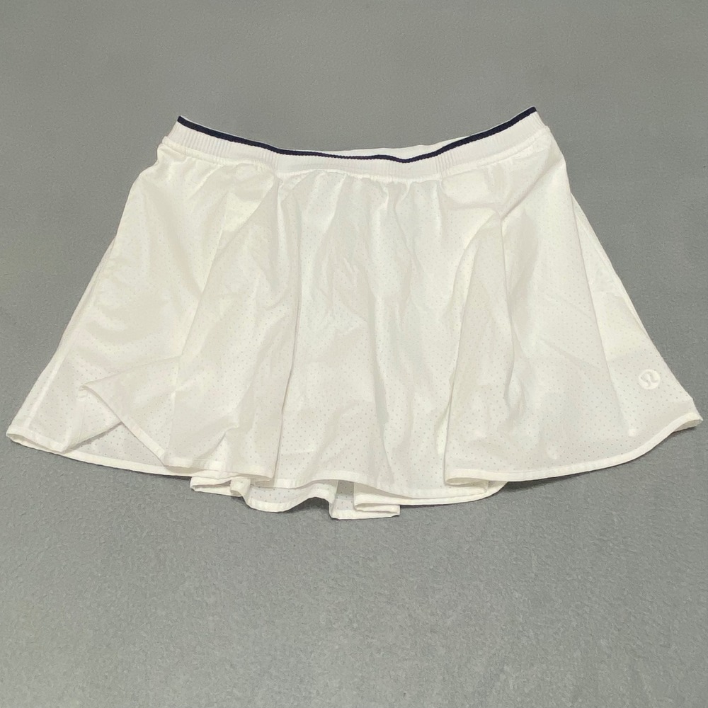 Lululemon Pace Rival Skirt White Mesh Athletic Skort Size 12